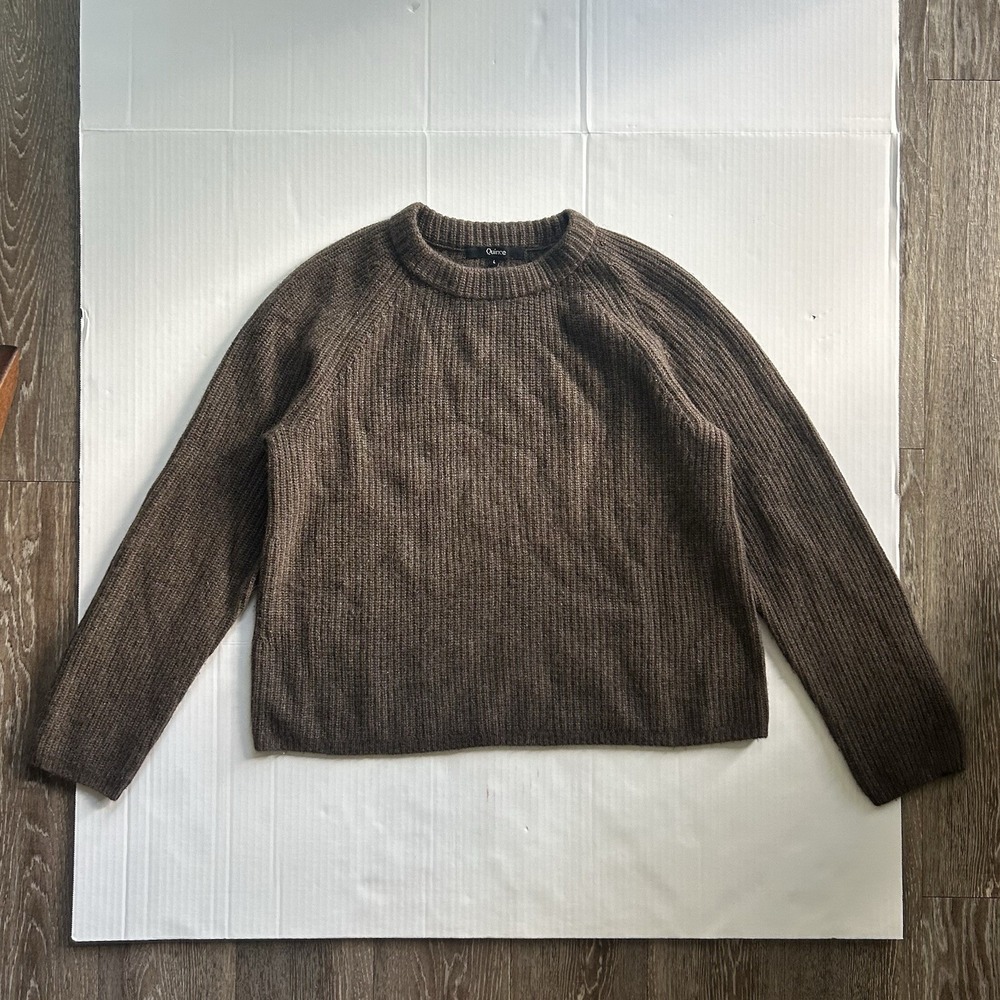 Quince Cashmere Fisherman Sweater Brown Quiet Luxury Soft Minimalist Chic